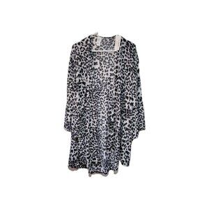 Tee For The Soul Cardigan 2X NWT Women's Cheetah Print 3/4 Sleeve Open Front